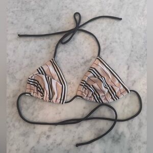 Burberry Striped Triangle Bikini Top